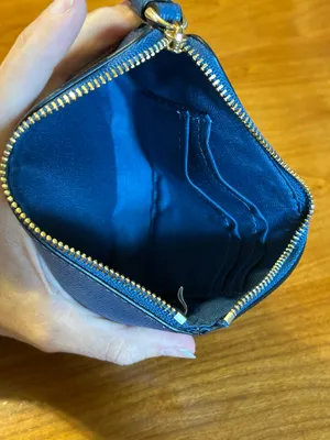 Coach Blue Crossgrain Leather Corner Zip Wristlet Wallet F58032 thumbnail 4