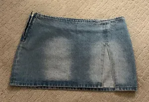 Edikted Katrina Slitted Denim Mini Skirt thumbnail 2