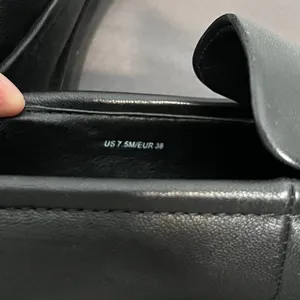 Vince Black Leather Robin Penny Loafer‎ Square Toe Chunky Women's 7.5 thumbnail 2