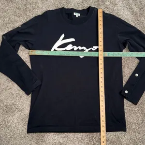 Kenzo Paris Long Sleeve Top Women M Black Excellent Snap Sleeve Logo Tee thumbnail 6