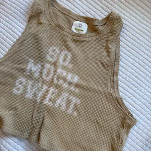 Aerie Offline Womens Cropped Muscle Tank Top Medium Waffle Knit- So Much Sweat thumbnail 1