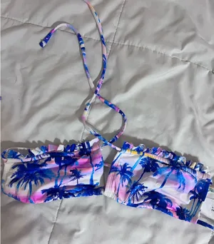 Ruffled bikini top Blue Size M thumbnail 1