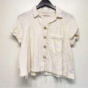 FREE PEOPLE Away At Sea Striped Shirt Top Medium thumbnail 5