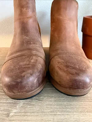 Sorel Evie II Chelsea Wedge Brown Leather Slip On Bootie, 10.5 thumbnail 3