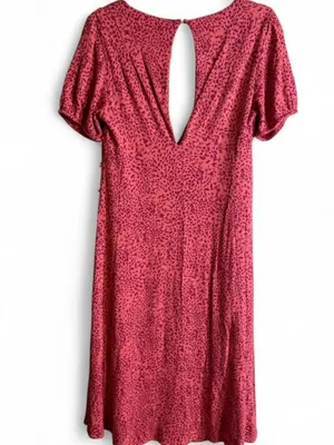 Free People Looking For Love Midi Dress Flame Combo V Neck Keyhole Back 8 thumbnail 7