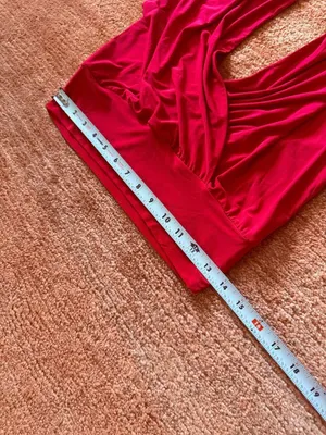 Moa Moa Red Halter Draped Crop Top NWT Size M thumbnail 5