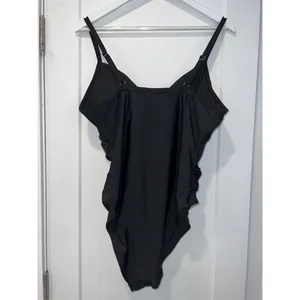 AI'MAGE Black One-Piece Swimsuit Slimming Modest Mesh Bathing Suit US LARGE thumbnail 7
