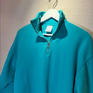 Aritzia TNA Cozy Fleece Mega Fit Green Quarter Zip Pullover Size 1 or XS thumbnail 6