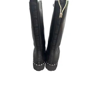 Steve Madden Black Leather Knee Boots Women’s 9 EU 40 Lug Sole Studded BNIB thumbnail 6