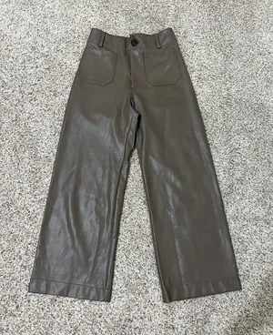 Anthropologie Maeve The Colette Faux Leather Wide-Leg Pants 25 thumbnail 1