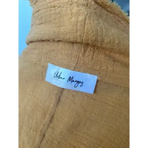 Urban Mango Boho Light Orange Raw Hem Embroidered Tie Waist Kimono thumbnail 7