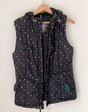 Burton Sly Puff Vest Black Polka Dot Size Medium thumbnail 1