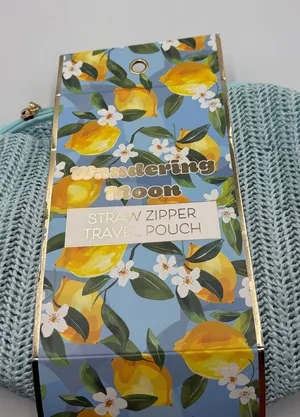 Straw Zipper Travel Pouch thumbnail 1