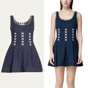 Simkhai NEW Londen Lace-Up Tank Mini Dress‎ Midnight Large Jonathan Simkhai thumbnail 2
