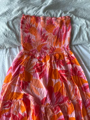 Strapless Maxi Dress Size Large Orange thumbnail 8