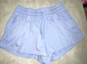 aerie Light Blue Elastic Drawstring Athletic Shorts thumbnail 1