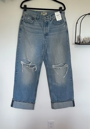 NWT‎ Madewell Low-Slung Baggy Jeans Hallstead Wash Rigid Size 28 thumbnail 1