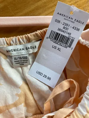 American Eagle Outfitters Orange Floral Smocked Crop Tank thumbnail 3