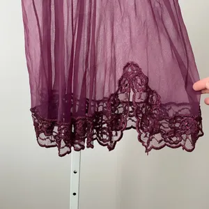 Fredericks of Hollywood S‎ Purple Babydoll Dark Romantic Lace Sheer Lingerie thumbnail 3