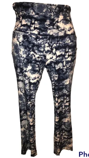Bobbie Brooks Tie Dye Yoga Pants w/Fold Over Waistband Sz M thumbnail 1