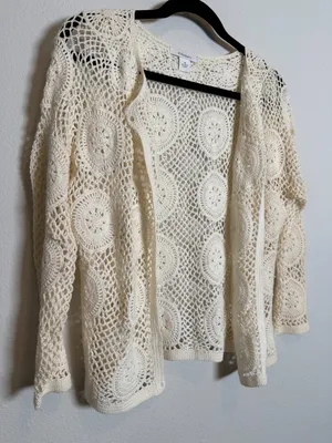 Cream Knit Cardigan thumbnail 1