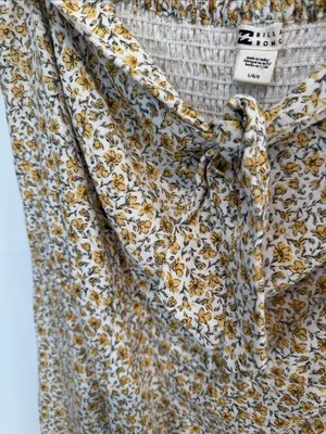 Billabong Yellow and White Floral Cowl Mini Dress thumbnail 2