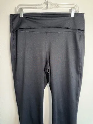 Maurices Luxe Foldover Waist Flare Leggings Black High Rise thumbnail 4