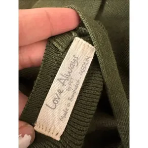 Love Always Olive Green Wrap Mini Dress Size MED Long Sleeve Bodycon Tie Waist V thumbnail 6