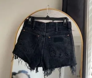 Wrangler Black Distressed Women Shorts thumbnail 2