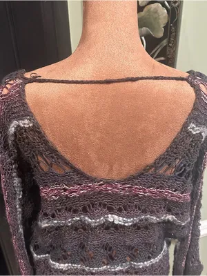 Free People Boho Mixed‑Material Woven Knit Sweater – Size Medium thumbnail 11