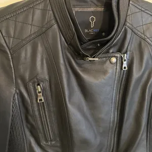 Blackey Women's Lamb Black Leather Nappa Moto Jacket Size 77 Medium thumbnail 3