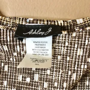 Ashley J Vintage V Neck Twist Knot Sleeveless Sequin Tank Top Brown‎ Xl thumbnail 5