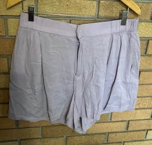 Zara Lilac Purple Crinkled Gauze High Rise Shorts Women’s Size XL thumbnail 1