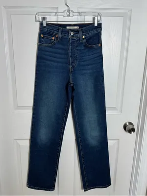 Levi’s Ribcage‎ Straight Leg Jeans Size 26 Medium Wash High Rise Denim thumbnail 12
