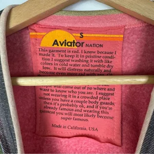 Aviator Nation Serape Bolt Rainbow Stripe Cropped Sweatshirt S‎ thumbnail 5
