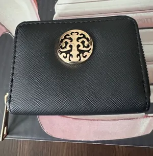 Black Women's Zip Wallet with Gold Medallion thumbnail 1