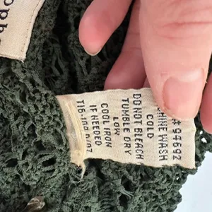 Vintage Apostrophe Y2K Mesh Knit‎ Cardigan Sweater S Green Forest Fairy Grunge thumbnail 7