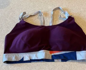 Under Armour Women's Purple and Gray Sports Bra Size Large, Sewn in Cups thumbnail 1