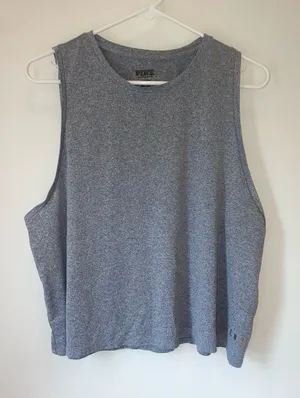 PINK Victoria's Secret Gray Sleeveless Muscle Tank Top thumbnail 1