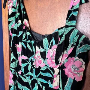 Lulus Lucious Glorious Garden Black Floral Burnout Velvet Maxi Cottage Dress S thumbnail 4