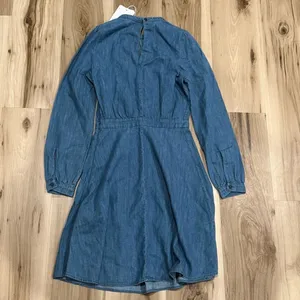 NEW & Other Stories Denim Blue Chambray Long Sleeve Short Dress Women’s 4 thumbnail 4