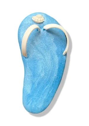Fimo Clay Flip Flop Pin 2” Blue thumbnail 1
