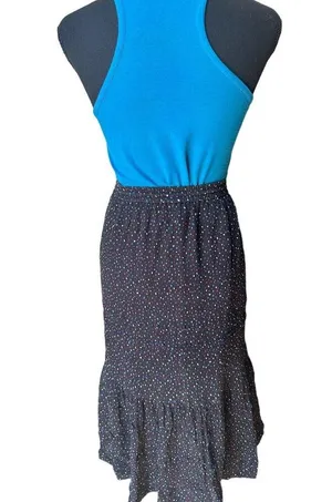 Coach Tiered Snap Aline Midi Skirt Sz.0 Stretch Waist - Dots Black Multicolor thumbnail 14