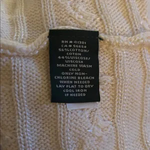 Lauren Ralph Lauren LRL Black Label Ivory Cableknit Open Cardigan Sz L/XL Cozy thumbnail 7