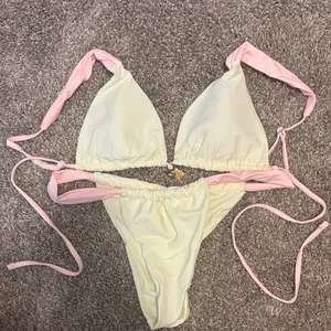 SheIn Cream Bikini with Light Pink straps thumbnail 1