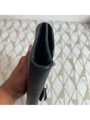 Coach Black Leather Wallet with White Trim and Buckle thumbnail 6
