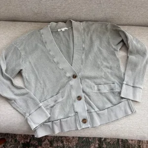 Mododoc Waffle Knit Button Front Pocket Cardigan Cozy Summer Sweater Small thumbnail 10