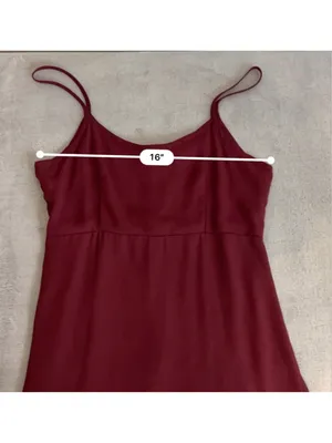 VTG Casual Burgundy Spaghetti Strap Maxi Dress M thumbnail 6