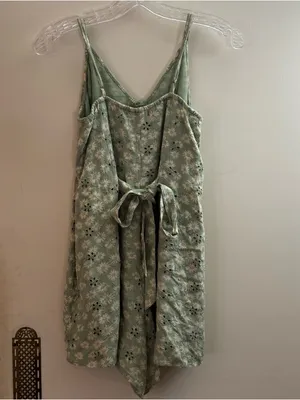 American eagle AE Light green mint Floral Eyelet Romper NWOT size small thumbnail 7