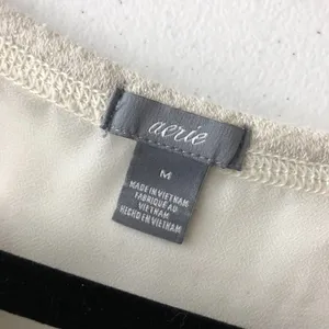 Aerie Womens Sweater Pullover Sheer Back Metallic Scoop Neck Gray M thumbnail 4